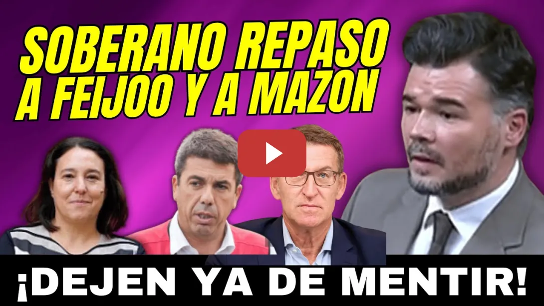 Embedded thumbnail for 💥¡GABRIEL RUFIÁN DESATADO!, DESTROZA a FEIJÓO y MAZÓN &quot;LAS VÍCTIMAS PIDEN DIMISIÓN&quot;