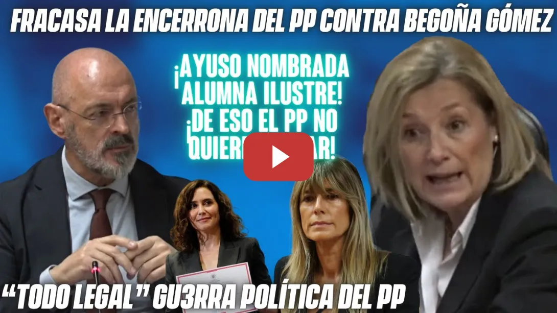 Embedded thumbnail for ¡NO hay CASO BEGOÑA GÓMEZ! 🔥El RECTOR de la COMPLUTENSE DESMIENTE al PP, IMPIDEN PREGUNTAR x AYUSO!