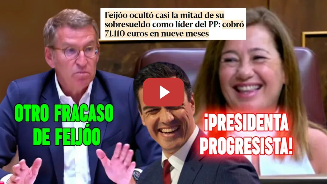 Embedded thumbnail for FRACASO tras FRACASO. Armengol PRESIDENTA ❗ SE DESTAPA el SUELDO OCULTO de Feijóo: 71.110€.