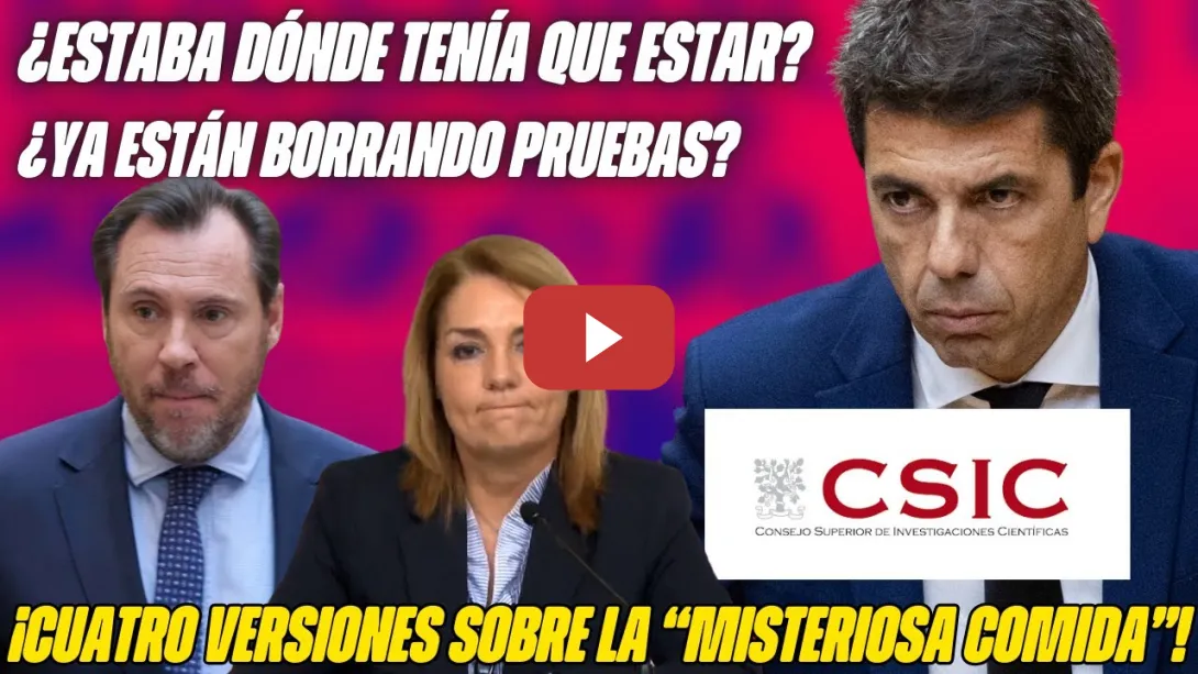 Embedded thumbnail for 💥¿DÓNDE ESTABA MAZÓN? El CSIC DESMIENTE al PP y PUENTE NO se CREE las INFINITAS MENTIRAS!