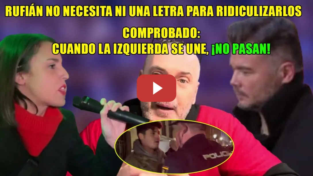 Embedded thumbnail for ✊DESOKUPA se CAGA ante el MURO ANTIFA de APOYO a I.Montero y Rufián HUNDE a Vito Quiles ¡EXPULSADO!