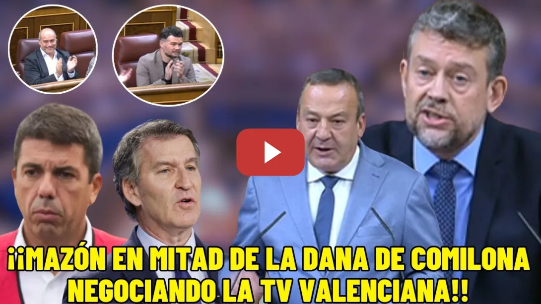 Embedded thumbnail for DIPUTADOS🔥 TUMBAN al PP: ¡MAZÓN en MITAD de la DANA negociando la TV PÚBLICA VALENCIANA!