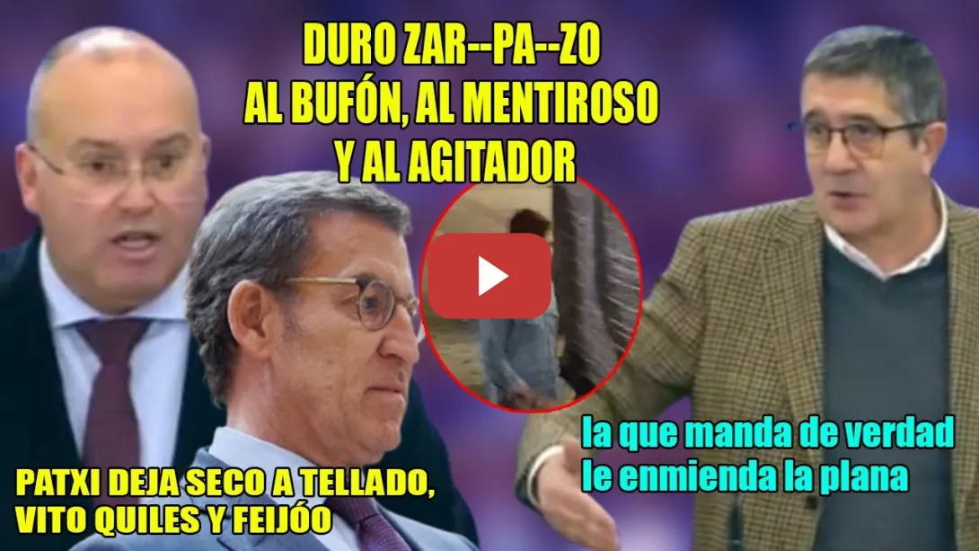 Embedded thumbnail for Patxi López SACUDE a Tellado, Vito Quiles y Feijóo🔥¡MIENTE + q HABLA, y Ayuso le enmienda la PLANA!