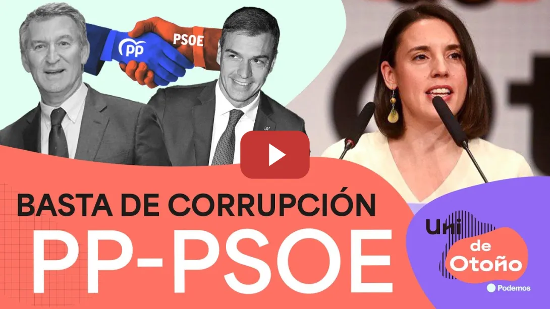 Embedded thumbnail for Irene Montero desmonta el bipartidismo CORRUPTO de PP y PSOE: que devuelvan hasta el último euro.