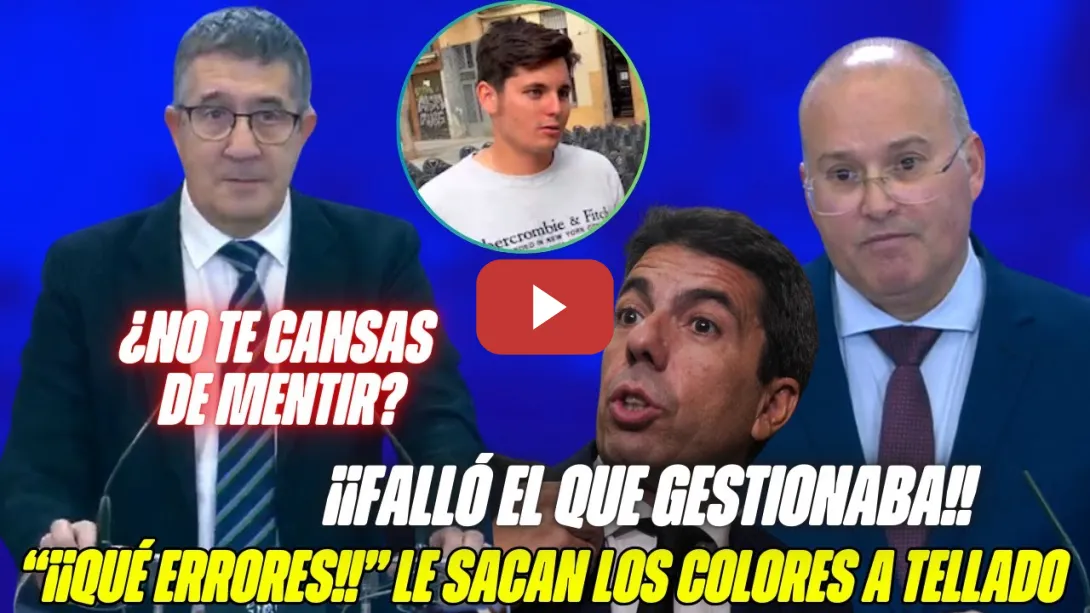 Embedded thumbnail for TELLADO CULPA a SÁNCHEZ y RIBERA de la DANA 😱 Patxi López SILENCIA a VITO QUILES🔥 MAZÓN TRASQUILADO