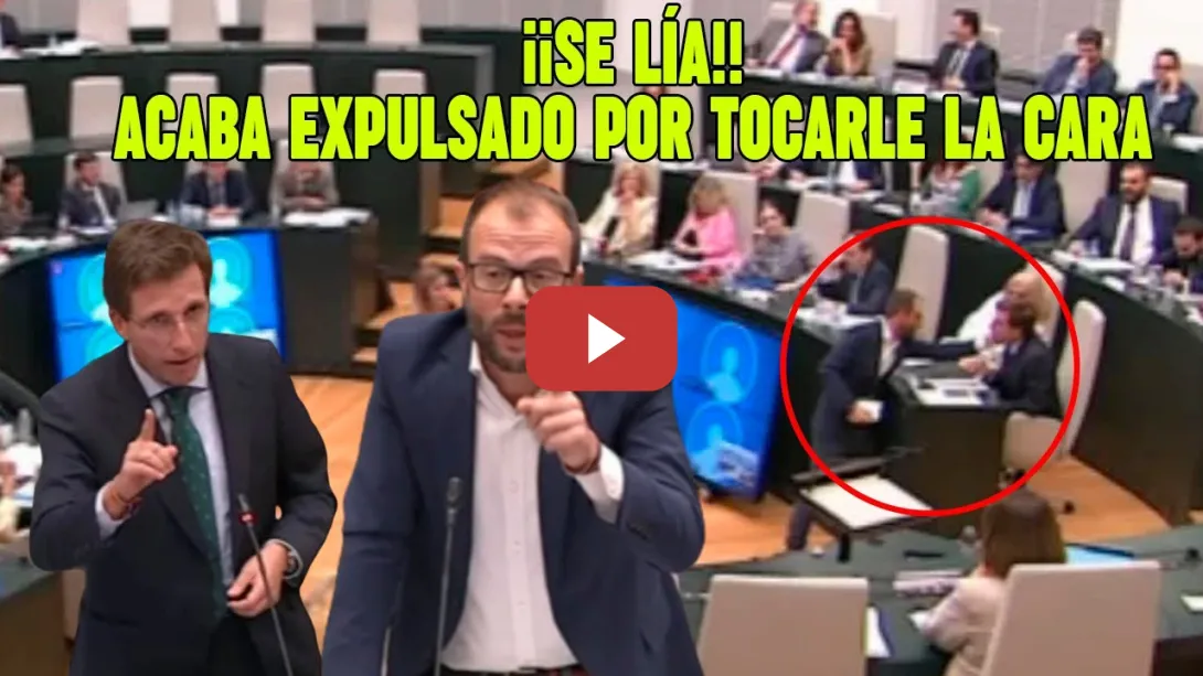 Embedded thumbnail for ¡BRONCA! Dani Viondi le TOCA LA CARA a Martínez Almeida y acaba expulsado. El socialista se DISCULPA