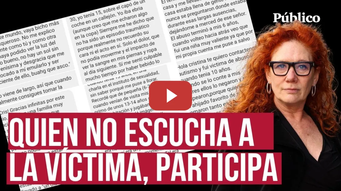 Embedded thumbnail for &quot;Escuchar a las víctimas, a las mujeres, es un acto de voluntad&quot;, por Cristina Fallarás