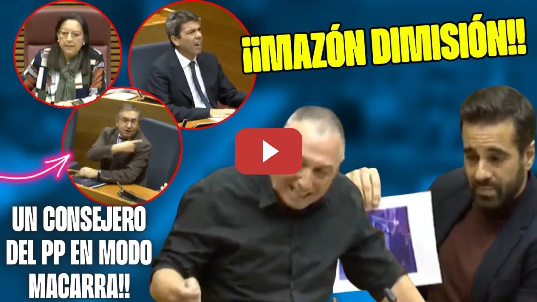 Embedded thumbnail for BRONCA en las Corts Valencianes 🔥 ¡¡MAZÓN DIMISIÓN!! 🔥Baldoví y Muñoz lo HUNDE!  ACABAN a GRITOS!