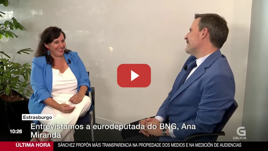Embedded thumbnail for Ana Miranda na TVG: «Veño ao Parlamento Europeo para ser a voz que defenda o País»