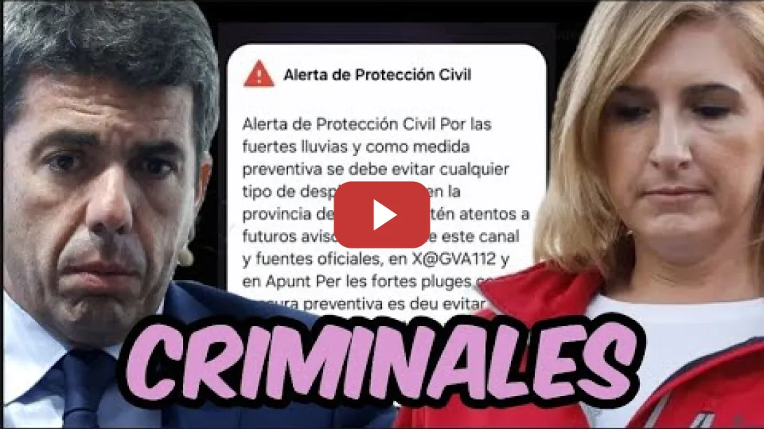 Embedded thumbnail for Salomé Pradas y Carlos Mazón PILLADOS EN SU GESTIÓN CRIMINAL DE LA DANA