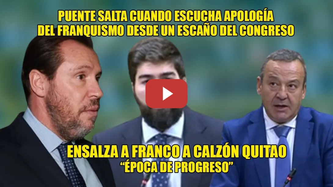 Embedded thumbnail for Óscar Puente ESTALLA ante un VÓMlTO FRANQUISTA aplaudido por VOX💥Manuel Mariscal ENALTECE a Franco