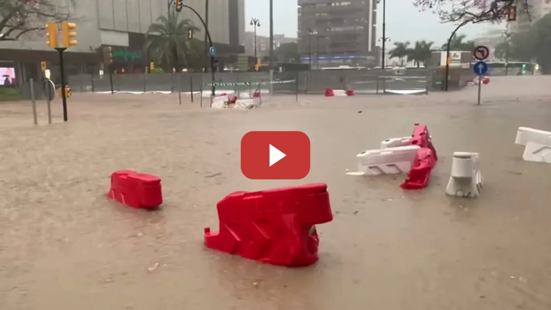 Embedded thumbnail for Inundado el centro de la ciudad de Málaga