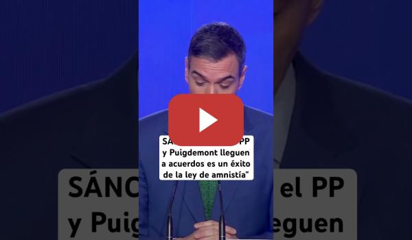 Embedded thumbnail for #SÁNCHEZ: &quot;Que el #PP y #Puigdemont lleguen a acuerdos es un éxito de la ley de #amnistía&quot; #shorts