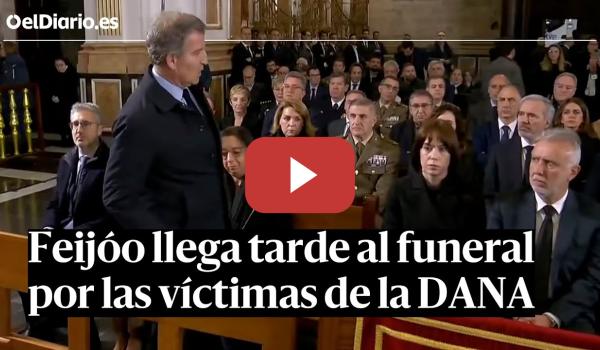 Embedded thumbnail for FEIJÓO LLEGA TARDE al funeral por las víctimas de la DANA en la catedral de València