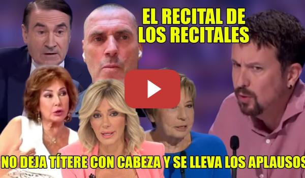 Embedded thumbnail for INSUPERABLE Iglesias👏Se LLEVA los APLAUSOS y DERROTA a Pedro J, Villalobos, Ana Rosa y los DESOKUPAS