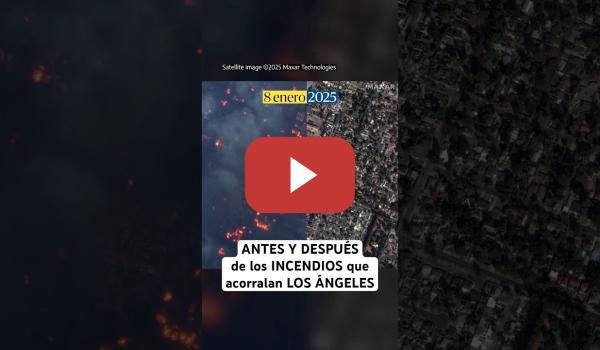 Embedded thumbnail for 🛰️ #INCENDIOS LOS ÁNGELES: Imágenes #satélite del antes y después #losangeles #noticias #shorts